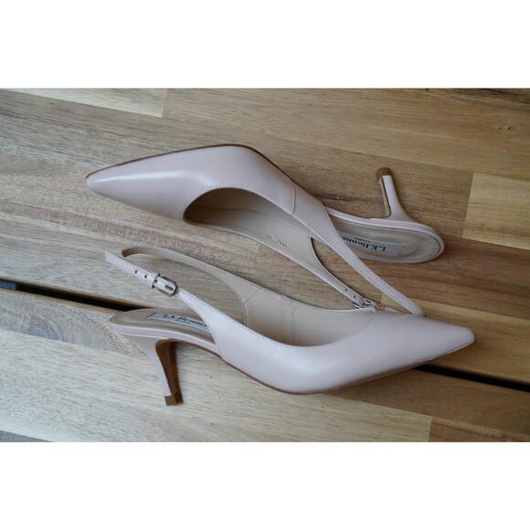 LK Bennett Florita Leather Open Court Slingback Heels Pink Size 6.5 EU 37 - Picture 11 of 15